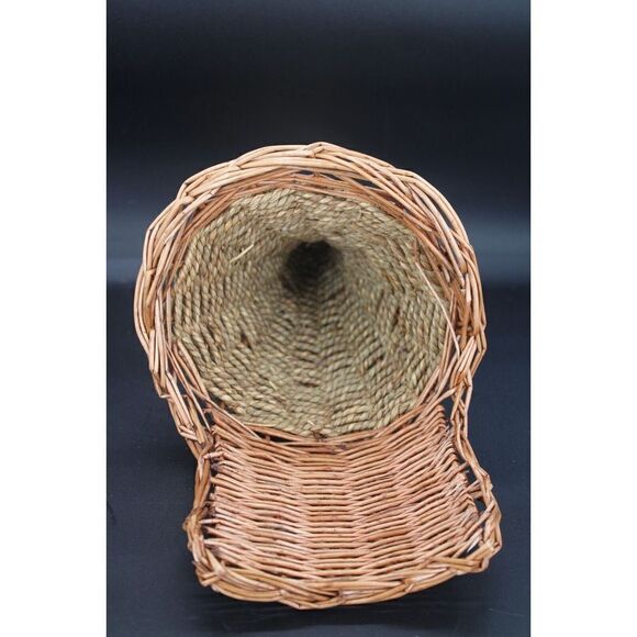 Cornucopia Brown Woven Wicker Horn Of Plenty Basket 17" And Turkey 11" - Picture 9 of 11